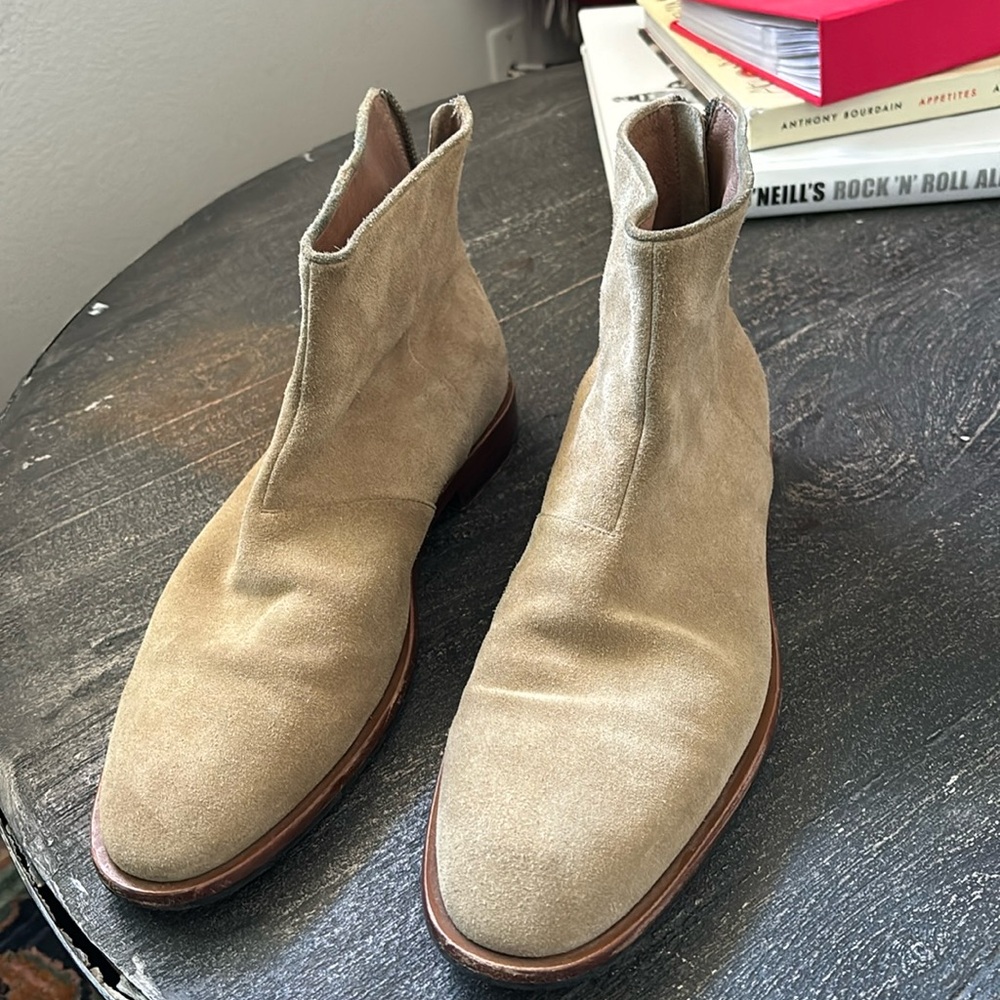 John Varvatos Tan Suede Chelsea boot